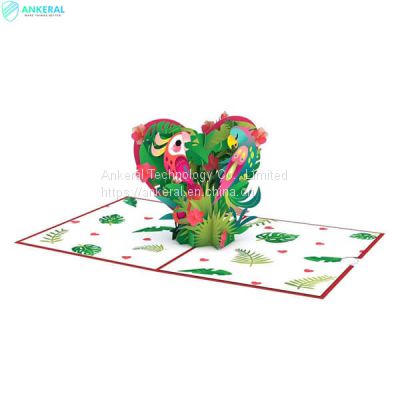 Lovebird 3D Pop-up Card Best Valentine’s Day 3D Folding Card for My Beloved Girlfriend