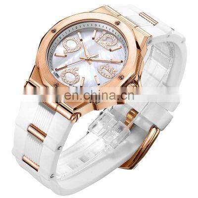 shenzhen dualtime stainless steel case lady diamond dial lady watch