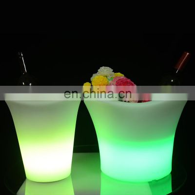 Champagne Wine Drinks Beer Bucket Portable Party Use Rgb Color Change Battery Control Square Led Illuminated Ice Bucket