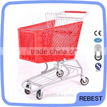 Supermarket shopping plastic cart