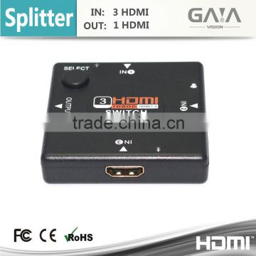HDMI switcher with 3 input 1 output 1080P 3D HD HDCP 3x1hdmi splitter switch