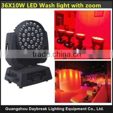 36x10W LED moving head wash light led LED moving head zoom 36x10w rgbw quad led moving head wash light