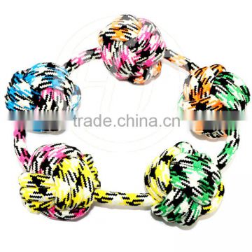 colorful weaving cotton dog toy