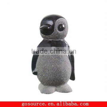 black stone penguin statues