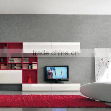 Wall Unit Modern Design White & Red