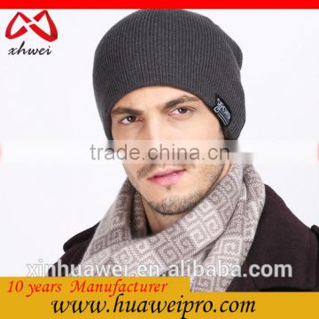 Custom factory price polyester cotton fabric and knit hats and caps for men