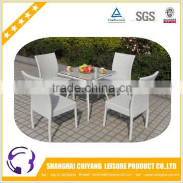 rattan table and chair set white