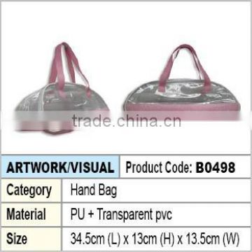 hand bag (pink colour transparent)