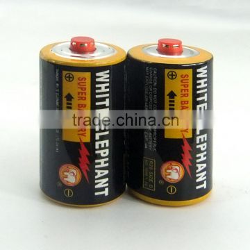Top Selling R20 Carbon Zinc Battery PVC JACKET with Protective Cap
