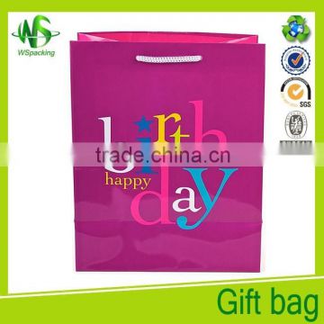Purple Paper bags Happy birthday gift bag for packing