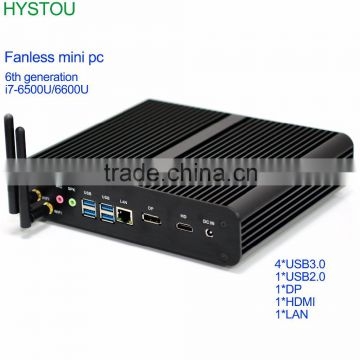 Hystou 2016 latest Fanless Mini PC 12v i7 6500u 6600 support 3d 4k Windows10 1LAN 1 HDMI barebone gaming pc 6th generation cpu                        
                                                Quality Choice
                                         