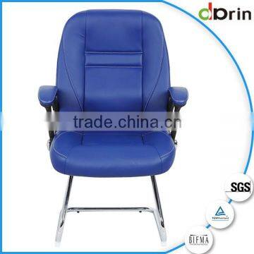 High back leather office chair without wheels