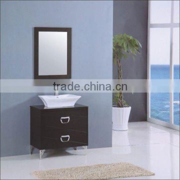 floor -touched solid wood bathroom cabinet vanity