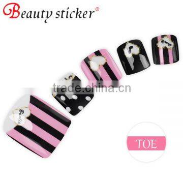 Durable Heart/Stripe/Dot Metallic 3D Glitter effect Toe Sticker