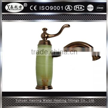 360 degree rotate Dceck mounted antique brass dual handles bathroom faucet sink mixer water tap