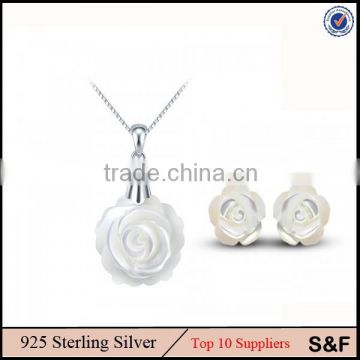 Camellia Shape Natural Habdmade Mother Bebe Shell Jewelry In Silver Jewelry Manufacturer China