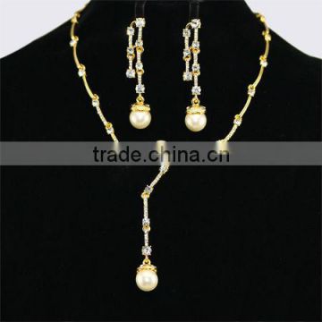 Grace Peal Jewelry Rhinestone Gold Tone Necklace Set KSHLXL-35