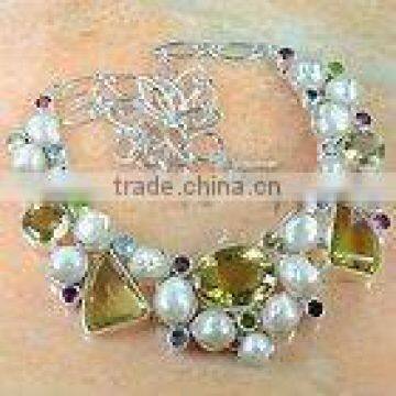 Silver gemstone Necklace