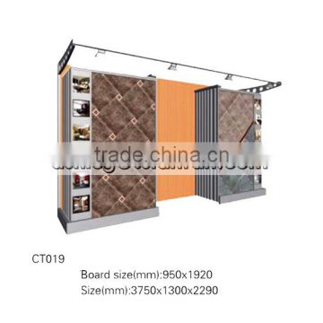push-pull building material ceramic tiles display racks stands/metal display stands for building tiles in trade show CT019