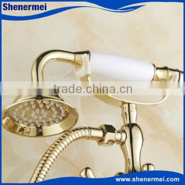 Gold Color Ceramic Handle Bath and Shower Faucet