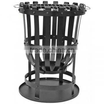 Black steel fire basket burner brazier