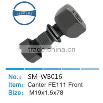 High strenth alloy wheel bolt with nut M19*1.5*78 for trucks and autos