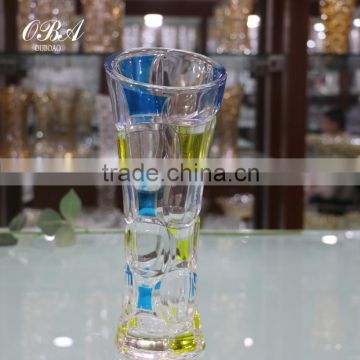 Good Quality Glass Vase Flower Vase ,Blue And Yellow Glass Vases,Trumpet Glass Vases For Home Decoratin