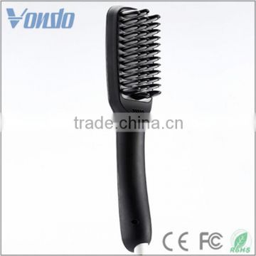 Hot selling 2 in 1 professional PTC heating fast hair straightener brush lcd digital