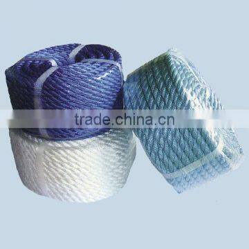 Junchi dyed color virgin pp 3 strand mooring rope