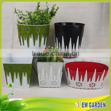 Wholesales in home decor metal planter/ felt big flower pot