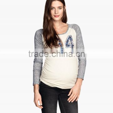 wholesale cheap long sleeves casual baseball maternity t-shirt