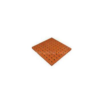 Orange Wooden Perforated Acoustic Panel With Black Fleece Rear Surface
