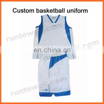 Runtowell 2013 custom youth basketball uniforms reversible/high school basketball uniforms/cheap cheap team basketball uniforms