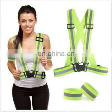 Adjustable Light Green Women Sports Reflective Safety Belt