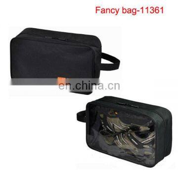 Polyester portable travel shoe bag with brand logo printing