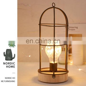 2020 New Designed Nordic Style Wooden Metal Fairy Led Copper Wire String Light Night Light For Home Decoration