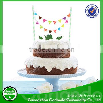 best selling custom design happy birthday cake decorative letter banner paper flag cake banner