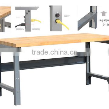Adjustable Workbench, Desk, Wooden Table, 48", 60", 72"