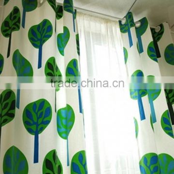 printing green tree pattern 100% cotton canvas printed fabric for curtain