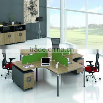 2016 new design hot sale 4 person modular modern office workstation with Sound insulation screen