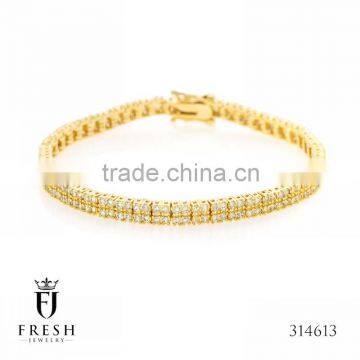 314613 Fashion Dual tennis bracelet - Wholesale Gold Plated Jewellery, Gold Plated Jewellery Manufacturer, CZ Cubic Zircon AAA