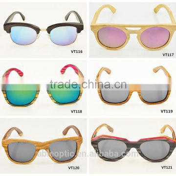 2016 classic metal combination UV400 color mirror lens design bamboo wooden polarized sunglasses sun glasses                        
                                                                                Supplier's Choice