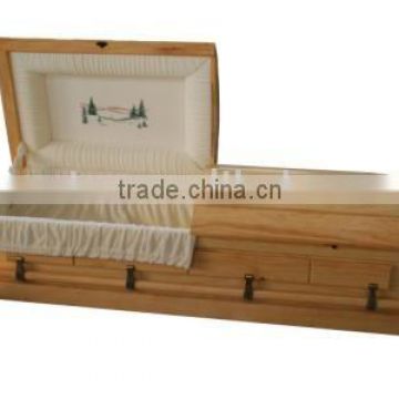 Pine wood burial casket
