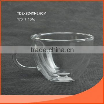 170ml clear double wall glass cup with a handle                        
                                                                                Supplier's Choice