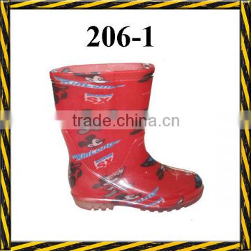 206-1 PVC cheap non safety rain boots for kids