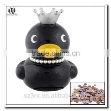 Blank plastic duck money gift box, oem and odm factory make own plastic money boxes