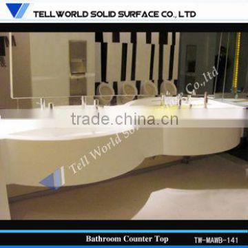 elegant white solid surface standing wash basin