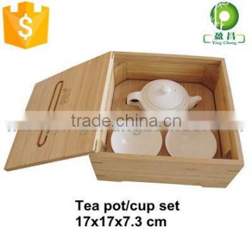 Bamboo tea pot cup box tray