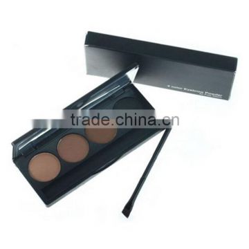 Waterproof Black and brown Eyebrow Powder Palette with Brush Mirror 4 Colors Tone