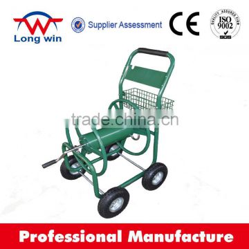 2015 newest high quality cheaper Garden Products Residential Four Wheel Steel Garden Hose reel cart